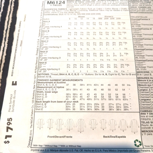 McCall's M6124 size RR 18w,20w,22w,24w pattern only - Picture 2 of 3